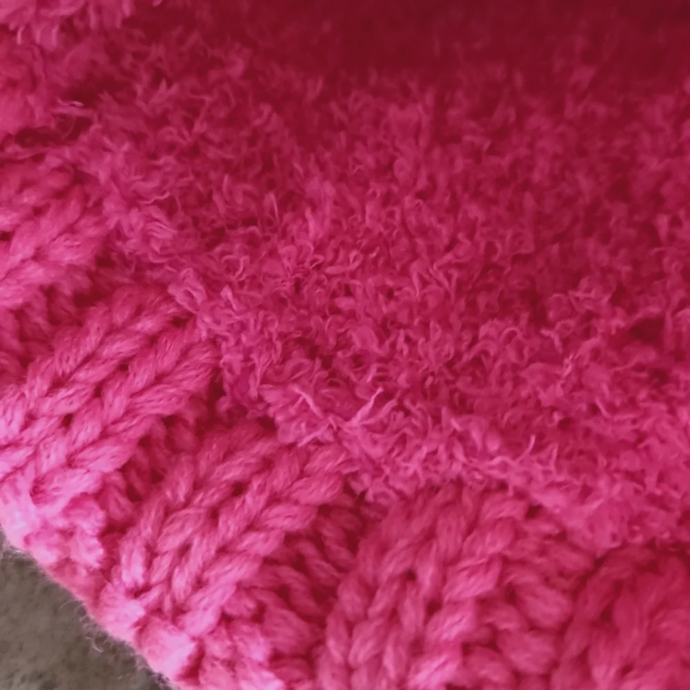 NWOT C.C. kids pink knit hat with pom pom top - Picture 2 of 6